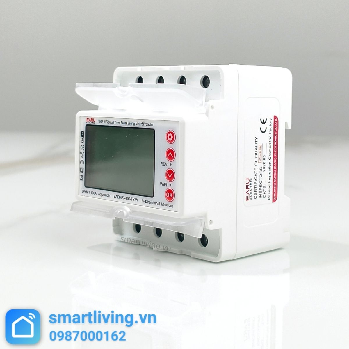 Công tơ điện tử thông minh 3 pha Wifi Tuya Smartlife 100A