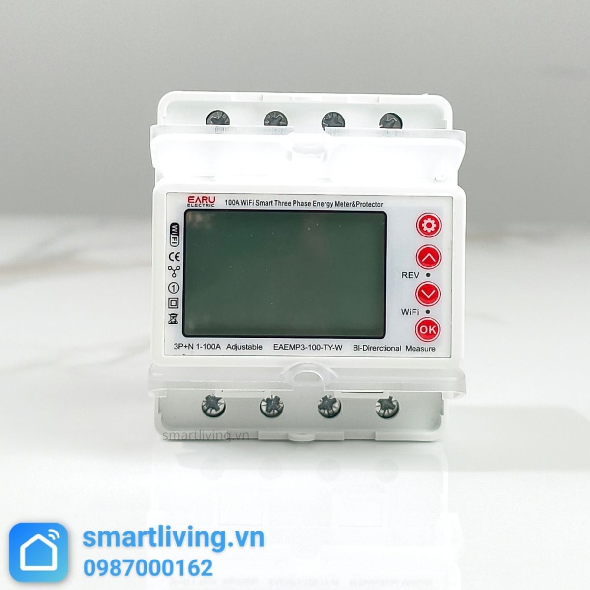 Công tơ điện tử thông minh 3 pha Wifi Tuya Smartlife 100A