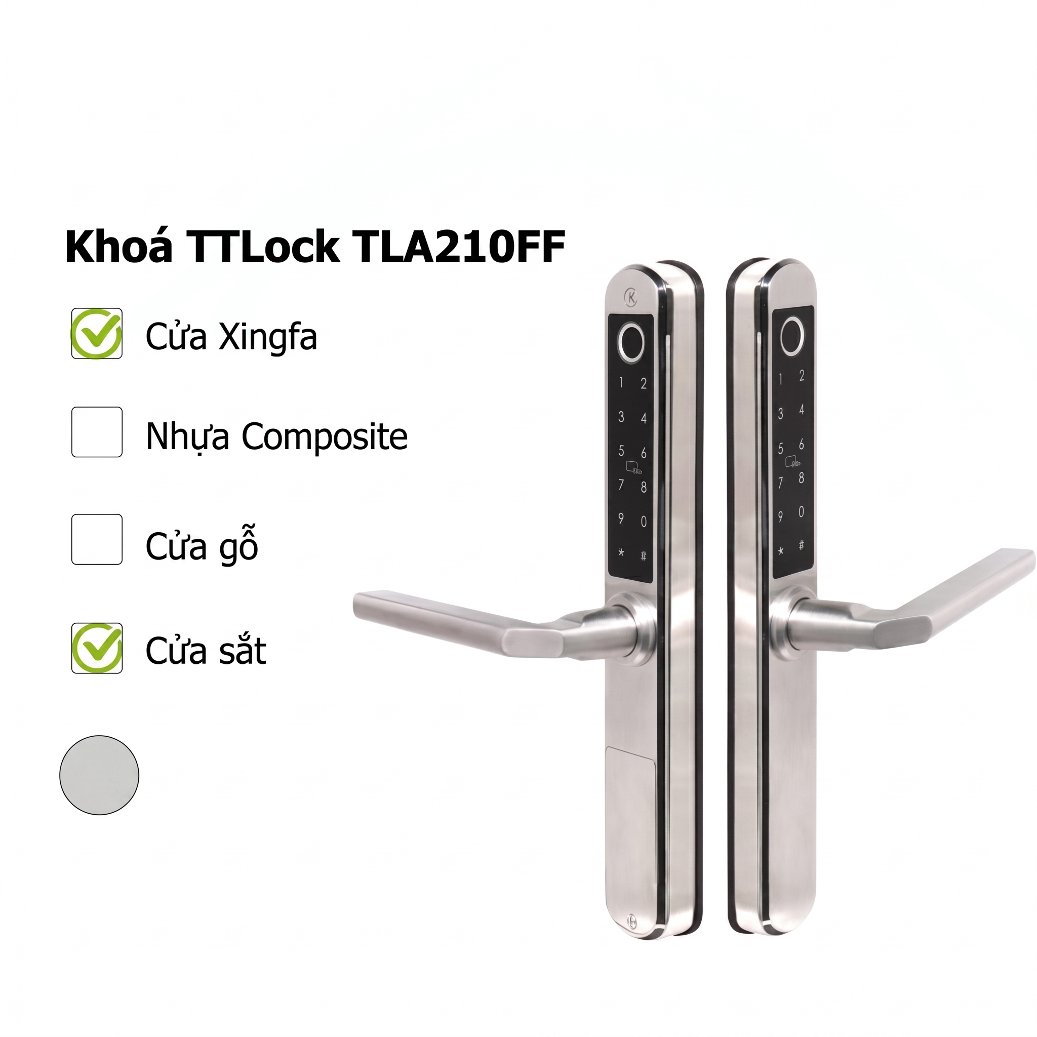 Khóa từ thông minh TTLOCK TLA210FF 2 mặt vân tay