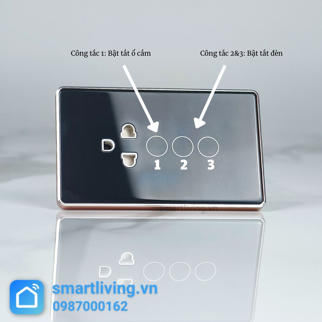 Công tắc 2 nút + Ổ cắm Zigbee Tuya