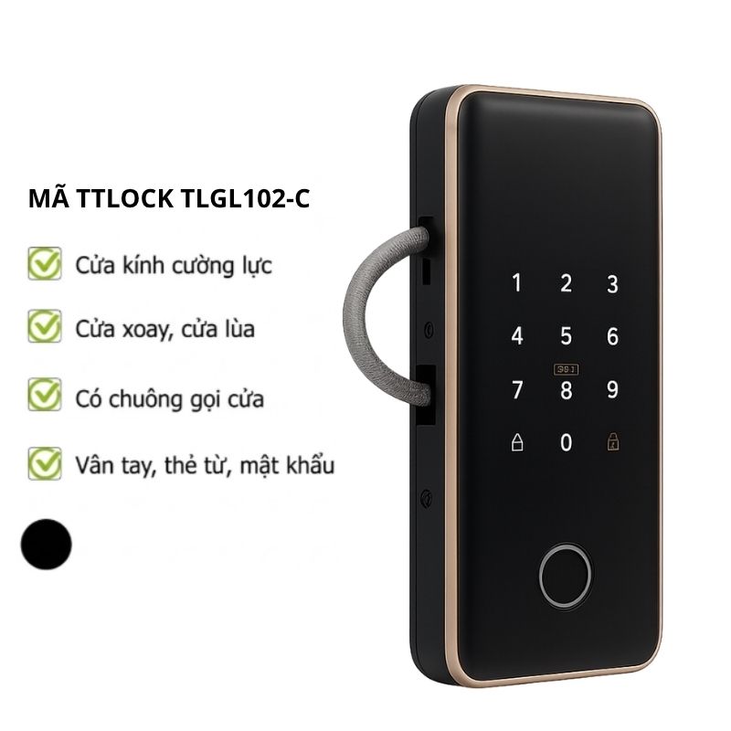 Khóa Cửa Kính Cường Lực Móc C – Dùng Cho Cửa Lùa (TTLock)