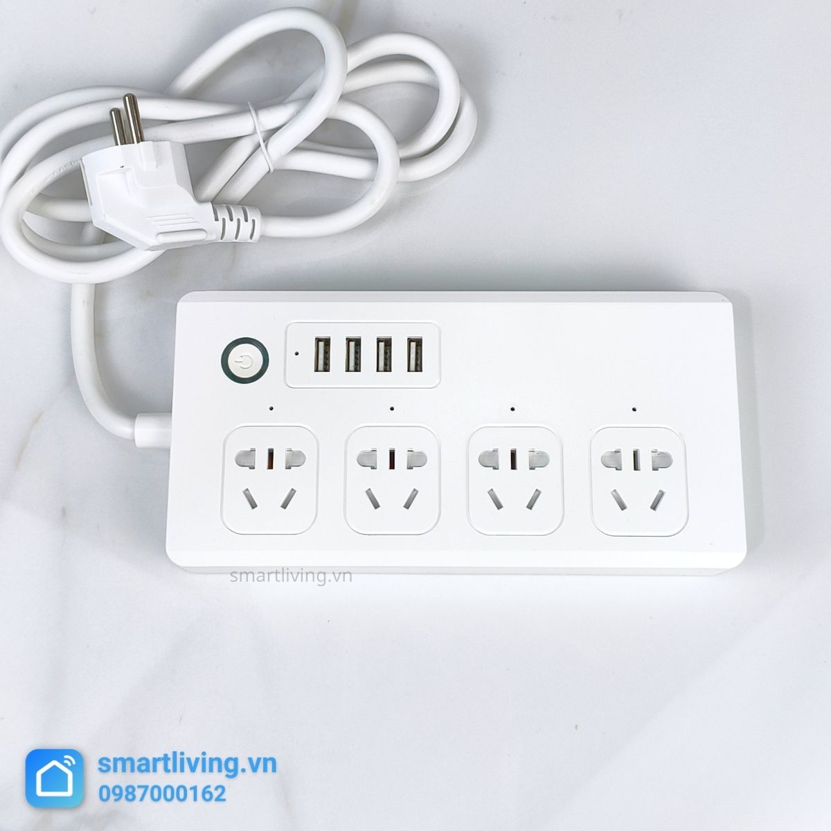 Ổ Cắm Kéo Dài 4 Cổng + 4 Cổng USB Điều Khiển Qua Wifi Tuya